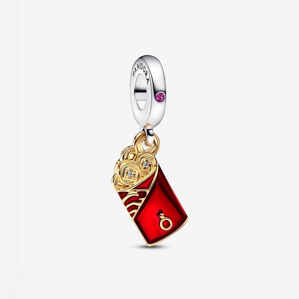 Pandora - Two-tone Red Envelope Dangle Charm